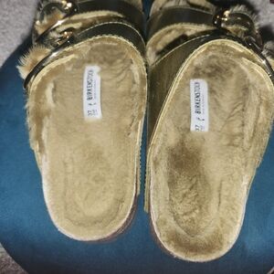 Birkenstock-Green leather sandals